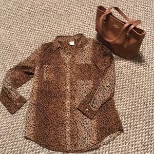 Animal print blouse size medium